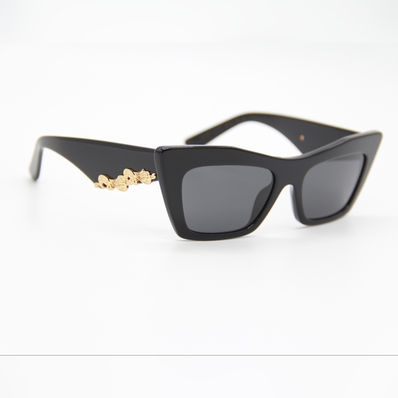 NEW DOLCE&GABBANA SUNGLASSES DG4435 501/87 WOMEN BLACK SQUARE EYEWEAR - Picture 5 of 10